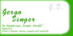 gergo dinger business card